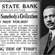 A portrait of Jesse Binga next to a newspaper advertisement for Binga State Bank