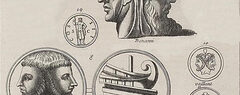 The Roman god Janus, depicted with two faces, in various sketches and forms.